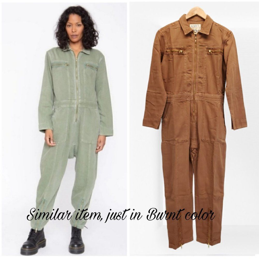 Free People x Sandrine Rose Zip Embroidered Denim Jumpsuit "Weird is Rad" - Picture 10 of 11
